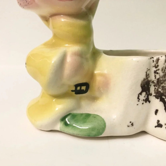 Vintage Dopey Flower Planter Figurine Snow White Seven Dwarfs Hairline Crack - Picture 8 of 16